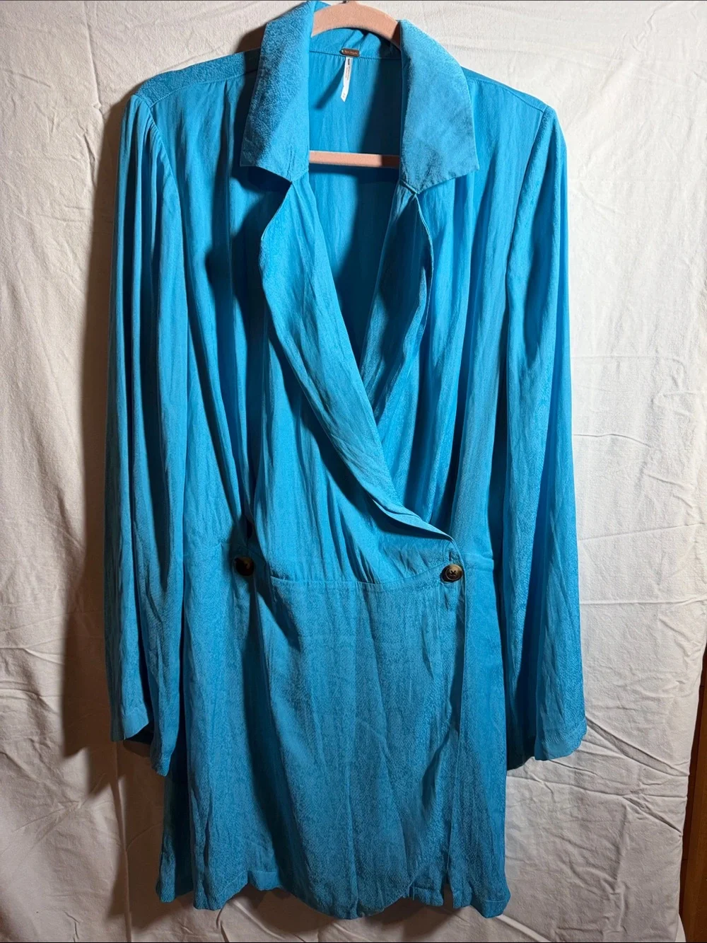 Free People Turquoise Draped Blazer Jacket